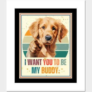 Golden Retrievers i want you pointing style Posters and Art